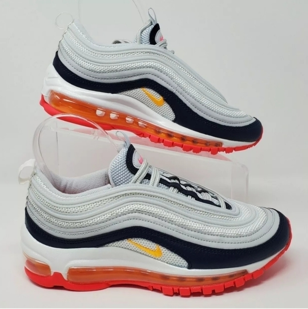 Nike Air Max 97 Women's Pure Platinum Laser Orange Size 5.5 921733-015 New